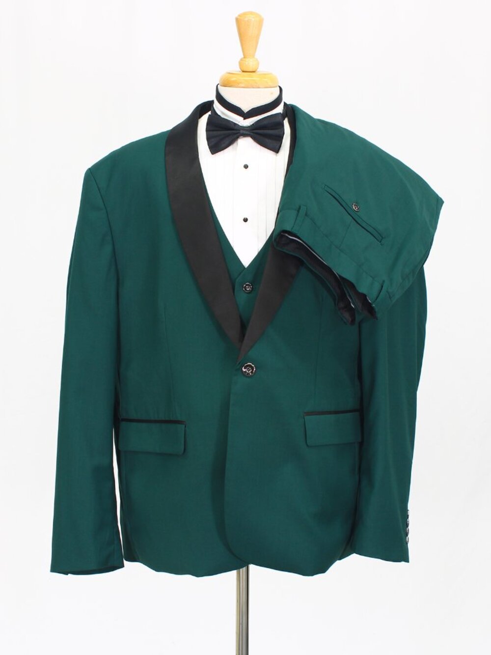 Mage Male 50L 40x32 Green Full Suit 1-Button Solid R666